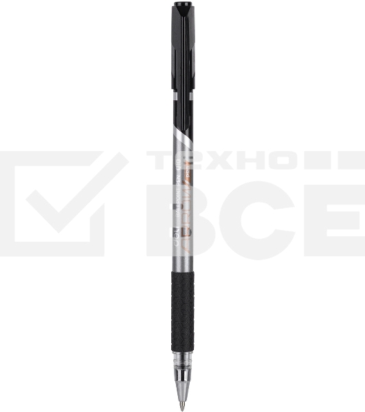 Набор ручек шариковых Deli Arrow EQ10-BK-P синий металлик/черный, черные чернила, коробка картонная (12шт) сменный стержень, линия 0.7мм, резиновая манжета