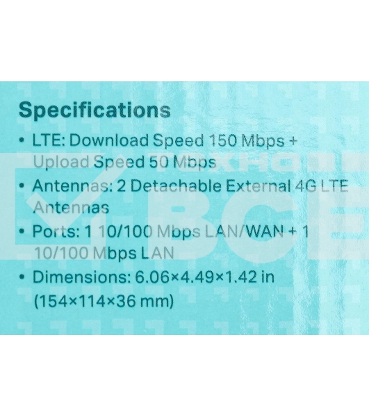 Роутер беспроводной TP-Link TL-MR100 N300 10/100BASE-TX/4G(3G) cat.4 черный