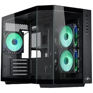 Корпус mATX Eurocase M2771 black, без БП, закаленное стекло 2 стороны