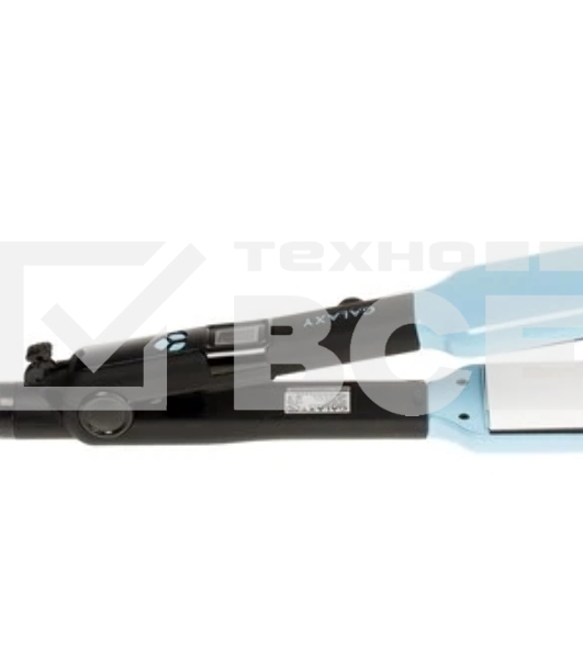 Выпрямитель для волос Galaxy GL 4505 черный/голубой, 27,5/57 мм, 200 °C, 1 режим