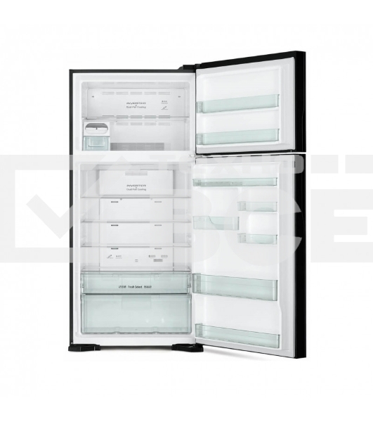 Холодильник Hitachi R-V660PUC7-1 BBK черный бриллиант двухкамерный инвертер 405/145л морозилка сверху