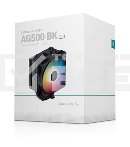 Кулер для процессора DEEPCOOL AG500 BK ARGB черный, 120 мм, алюминий/медь, 1850 об/мин, 29.4 дБ, 4 pin, 240 Вт, 155 мм