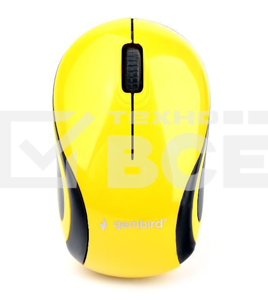 Мышь беспроводная Gembird MUSW-615 желтый, 1200 dpi, радиоканал, USB, кнопки - 3
