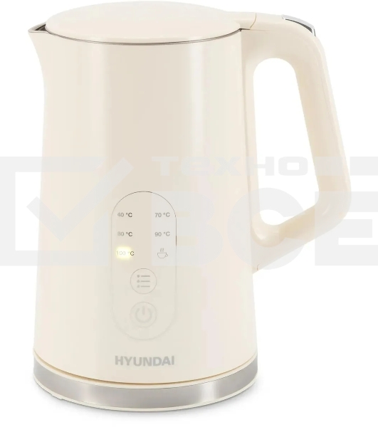 Чайник электрический Hyundai HYK-S3605 1.7л. 2200Вт кремовый корпус: металл
