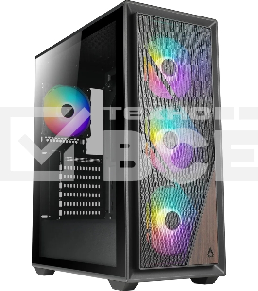 Корпус Azza Forest черный без БП ATX 4x120mm 4x140mm 2xUSB3.0 audio bott PSU