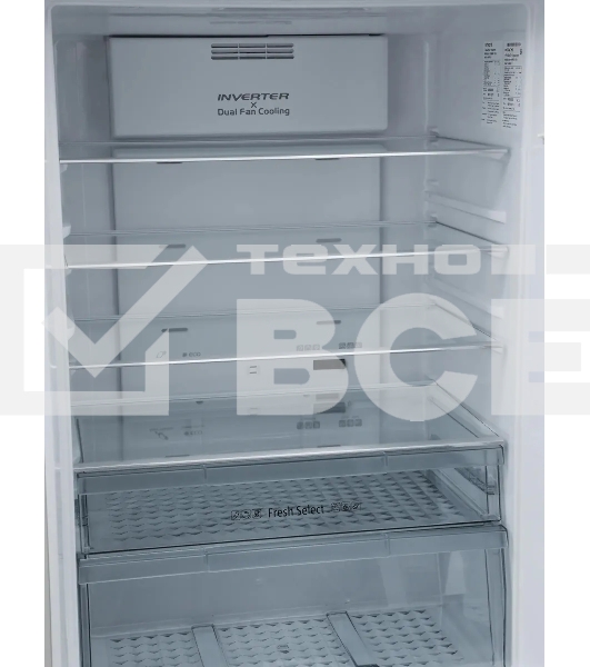 Холодильник Hitachi R-V660PUC7-1 BEG бежевый двухкамерный 405/145л морозилка сверху, No Frost