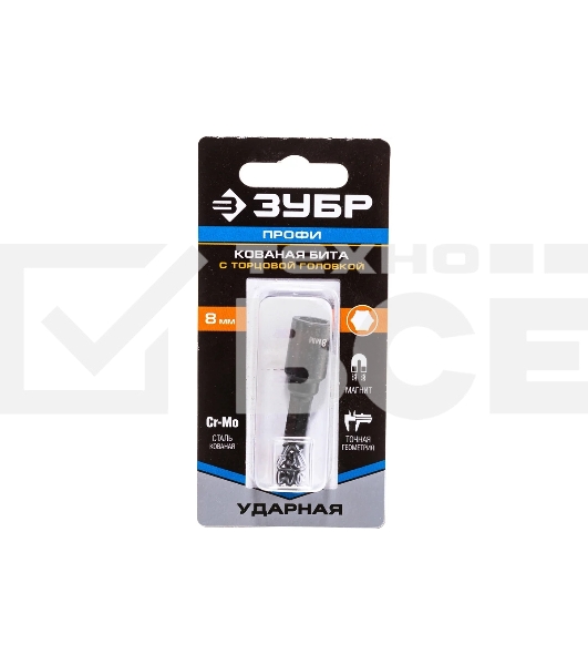 Головка Зубр ПРОФИ Нат-драйвер 26375-08 магнитная E 1/4'' L=50мм 8мм 1шт