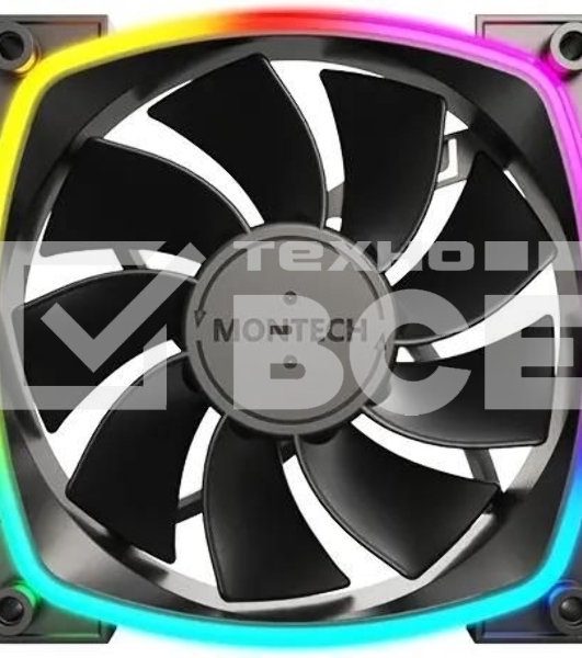 Вентилятор для корпуса Montech RX120 Reverse ARGb 120х120x25 черный 4-pin 27дБ (RX120 PWM BLACK) Ret