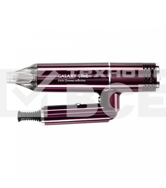 Фен для волос Galaxy Line GL 4355, violet dreams, 1600 Вт, 2 скорости потока воздуха, холодный обдув, защита мотора от перегрева, насадка-концентратор