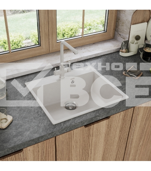 Кухонная мойка Maunfeld Perla 580 MFQS-580W кремовый