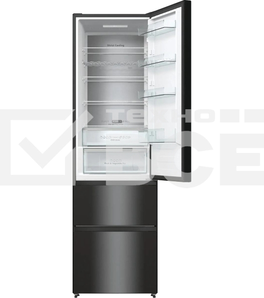 Холодильник Hisense RM469N4AFD1 двухкамерный, черный, 229/113, морозилка снизу, Total No Frost