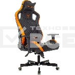 Кресло игровое Knight OUTRIDER черный/оранжевый ромбик эко.кожа с подголов. крестовина металл, фото 1