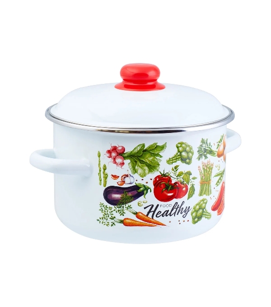 Кастрюля Appetite 1RD201M Veggies эмалированная сталь, цилиндрическая 4 л