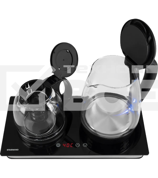 Чайник электрический Starwind SKG4044 1.8л. 1800Вт черный/серебристый корпус: стекло