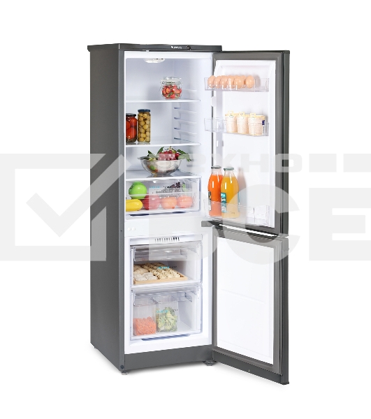 Холодильник Бирюса W418 графит двухкамерный 125/55л морозилка снизу