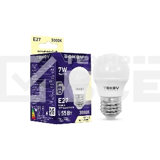 Лампа светодиодная TOKOV ELECTRIC 7Вт G45 3000К Е27 176-264В