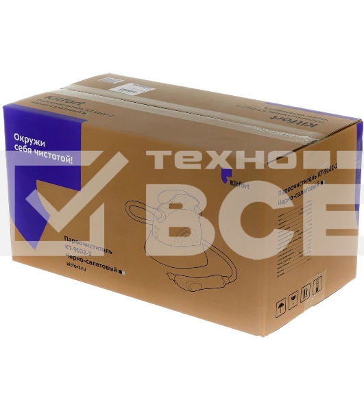 Пароочиститель напольный Kitfort КТ-9102-2 черный/салатовый