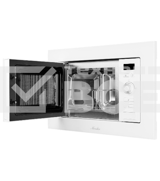 Микроволновая печь встраиваемая MONSHER 201 W 20 л, 800-1250 Вт, гриль, 8 программ, белый
