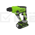 Перфоратор аккумуляторный бесщеточный GreenWorks GD24SDS1K2, 1,2 ДЖ, 24V, c АКБ 2Ач и ЗУ, в сумке (3803107UA), фото 1