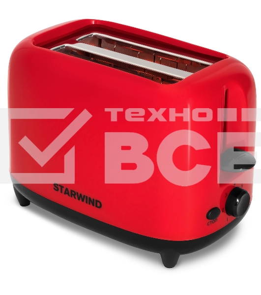 Тостер Starwind ST7003 700Вт красный/черный
