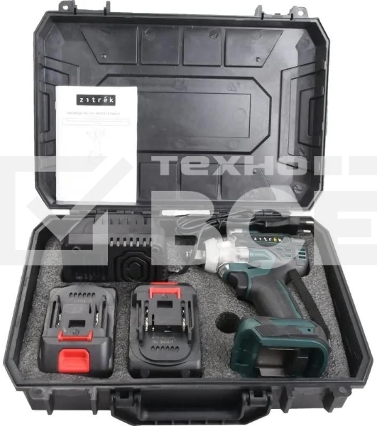 Гайковерт Zitrek Crusher 20 зеленый/черный аккум. патрон:квад.1/2