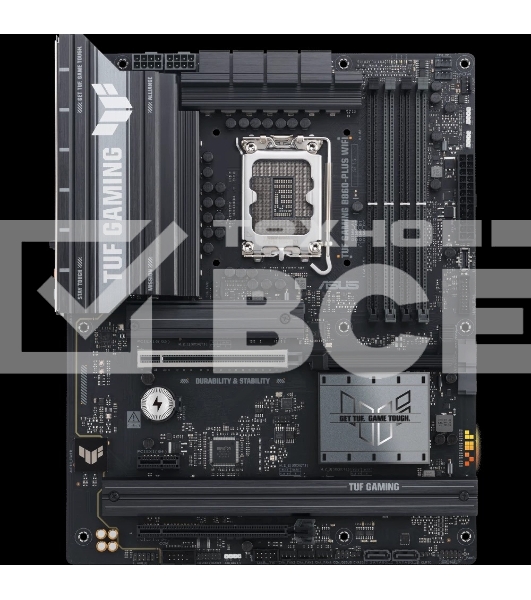 Материнская плата ASUS TUF GAMING B860-PLUS WIFI, LGA 1851, Intel B860, 4xDDR5, 4xSATA, 3xM.2, 1xPCIe 5.0 x16, 1xPCIe 4.0 x16, 1xDP, 1xHDMI, 1x 2.5Gb LAN, 1xUSB 20Gbps, 2xUSB 10Gbps, 3xUSB 5Gbps, 2xUSB 2.0, 5x3.5 мм, 7.1, ATX