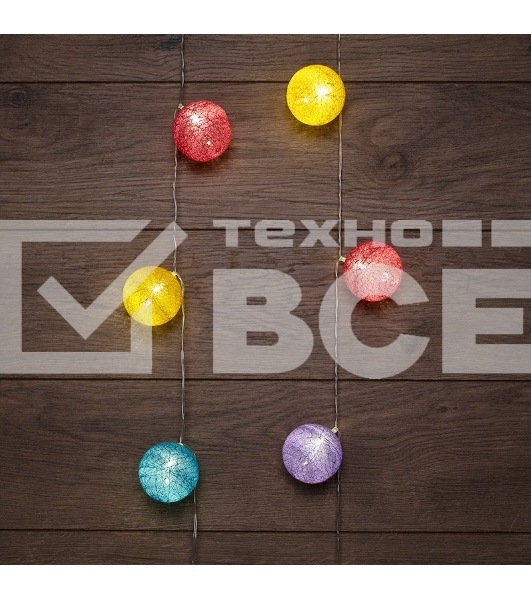 Тайские фонарики Neon-night Фейерверк 5 м, 25 LED, прозрачный ПВХ, теплый белый, питание USB