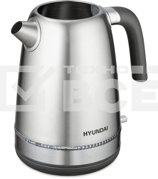 Чайник электрический Hyundai HYK-S5806 1.7 л, 2200 Вт, серебристый матовый/черный