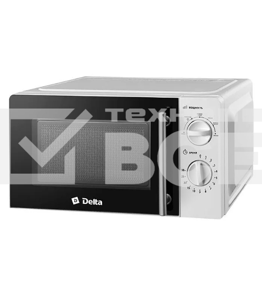 Микроволновая печь Delta DL-86L20 белый, 20 л, 700 Вт, переключатели - поворотный механизм