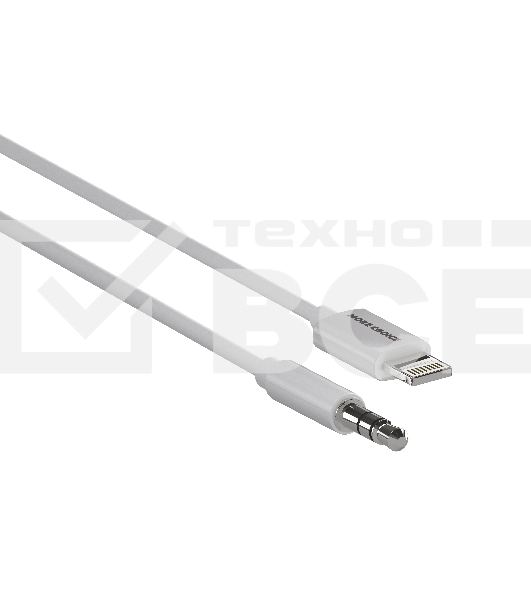 Кабель аудио MORE CHOICE (4610196409820) UK28i AUX 3.5мм Lightning 8-pin 1м, белый