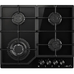 Варочная поверхность MONSHER/ Варочная поверхность MONSHER, газ, High-Tech, 59 см, автоматический электроподжиг, газ-контроль, форсунки под сжиженый газ, SABAF конфорки, чугунные решетки, черный, фото 1