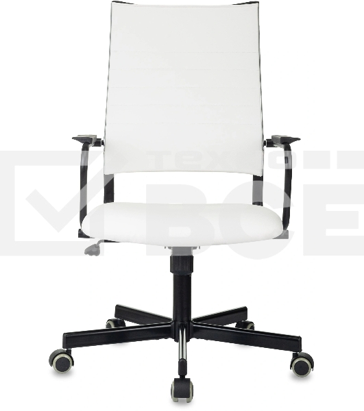 Кресло руководителя Бюрократ CH BALANCE белый экокожа крестов. металл черный