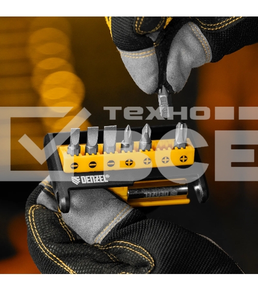 Набор бит с магнитным держателем Denzel S2, 8 шт.