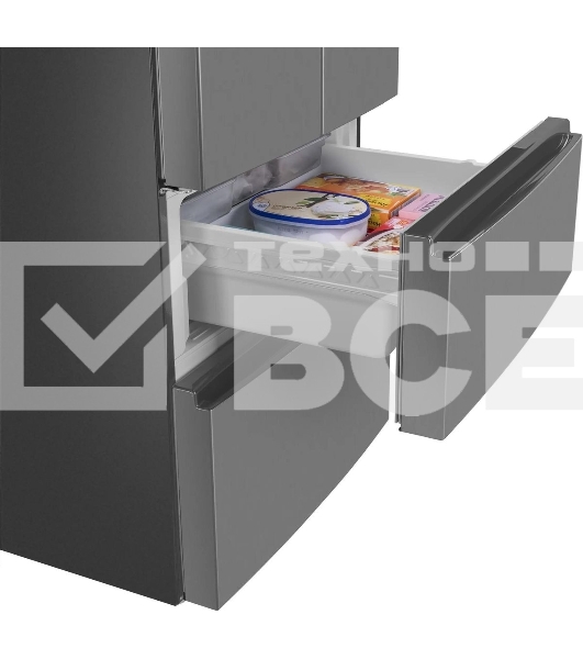 Холодильник Maunfeld MFF180NFSE01 нержавеющая сталь трехкамерный 224/113л морозилка снизу, No Frost