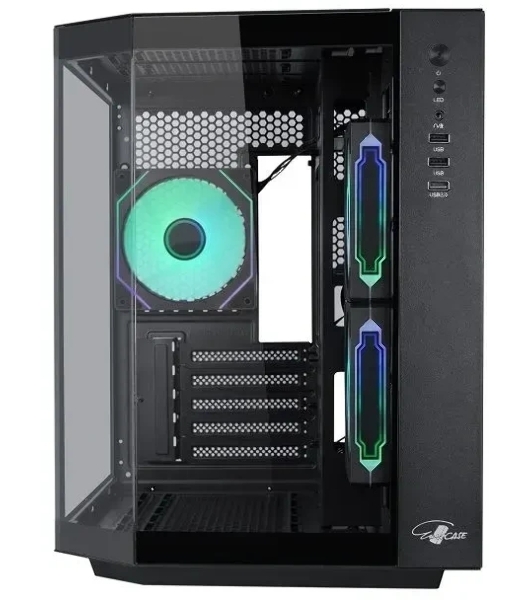 Корпус mATX Eurocase M2771 black, без БП, закаленное стекло 2 стороны