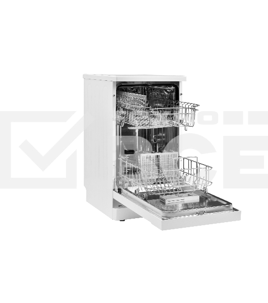 Посудомоечная машина Vekta DW-45AWS, белый, 44.8 см, 9 компл., 49 дБ, класс A++