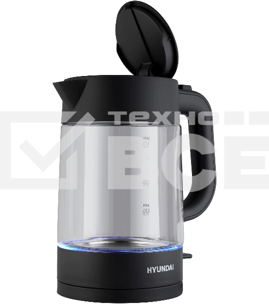 Чайник электрический Hyundai HYK-G7707 1.7л. 2200Вт графит корпус: стекло