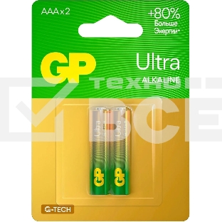 Батарея GP Ultra Alkaline 24AUA21-2CRSBC2 AAA (2шт)