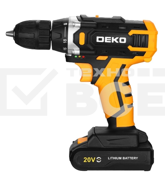 Дрель-шуруповерт аккумуляторная Deko Banger 20V ONE+, 20В, 1 АКБ