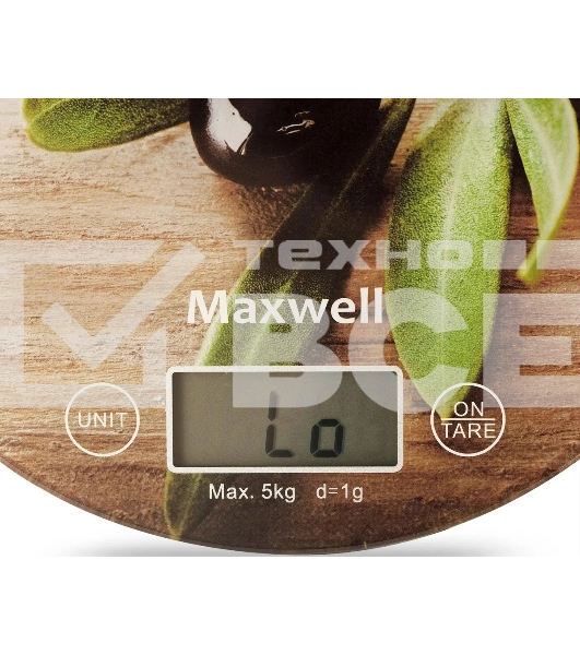 Весы кухонные электронные Maxwell MW-1468(BN) 5 кг, пластик, рисунок