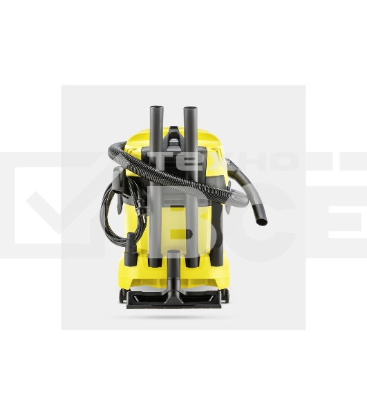 Строительный пылесос Karcher WD 4 P V-20/5/22 желтый, 1000 Вт, уборка сухая/сбор воды/выдув, пылесборник мешок/контейнер, 20 л
