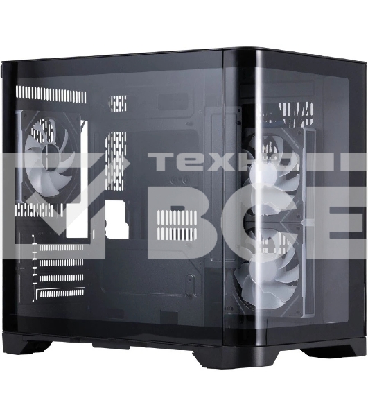 Компьютерный корпус 1STPLAYER UVIEW UV5 ARGB черный mATX 3x120мм ARGB fans UV5-BK-2FC7R-1FC7