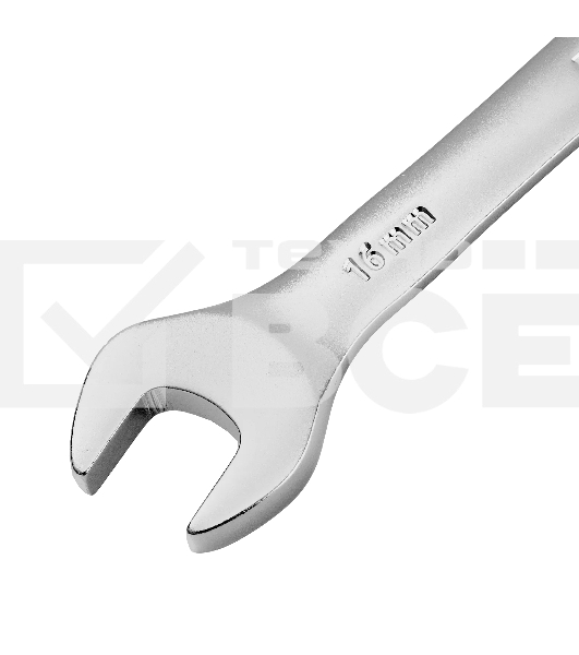 Ключ комбинированный трещоточный Denzel 14710 16 мм, CrV, матовый хром