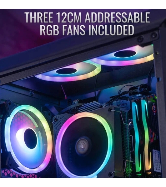 Компьютерный корпус Aerocool/Formula Gladiator Duo-G-BK-v1 черный без БП ATX 3x120мм 2xUSB3.0 audio bott PSU