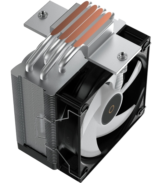 Кулер для процессора Ocypus Gamma A40 BK ARGB Digital, 100мм ARGB FAN, Top Display Panel, 4 HEAT PIPES, 4-PIN PWM, 600-2400 RPM, 29.5DBA, HYDRO BEARING, LGA115X/1200/1700/18XX, AM4/AM5