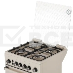 Плита газовая De Luxe 5040.40Г (кр) ЧР-013 бежевый, конфорок 4 шт, духовка 46 л, 50 см x 85 см x 50 см, фото3