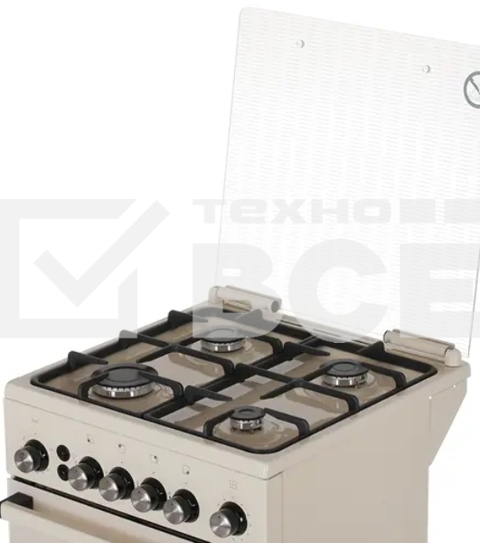 Плита газовая De Luxe 5040.40Г (кр) ЧР-013 бежевый, конфорок 4 шт, духовка 46 л, 50 см x 85 см x 50 см