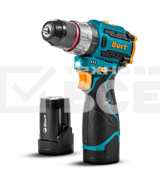 Дрель-шуруповерт Bort BAB-16U, Аккумуляторная, 16.8В, 2 АКБ, Кейс