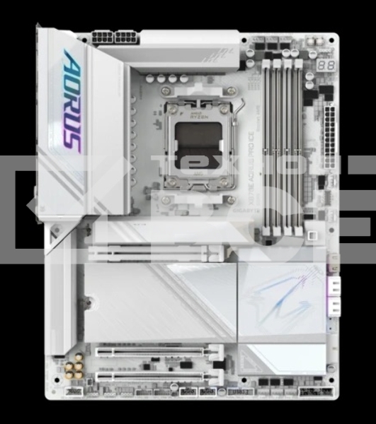 Материнская плата Gigabyte X870E AORUS PRO ICE, AM5, AMD X870E, 4xDDR5, 4xSATA, 4xM.2, 1xPCI-E 5.0 x16, 1xPCI-E 4.0 x4, 1xPCI-E 3.0 x4, 1xHDMI, 2xUSB-C, 1x 2.5Gb LAN, 2xUSB-A 3.2 Gen 2, 3xUSB-A 3.2 Gen 1, 2xUSB-A 2.0, 2x3.5 мм, TOSLINK, 7.1, 2xUSB4, 4xUSB
