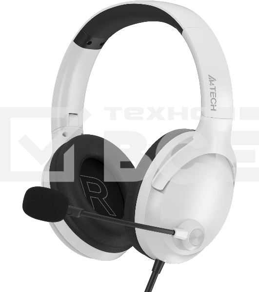 Наушники с микрофоном A4Tech Fstyler FH280U белый  2м мониторные USB оголовье